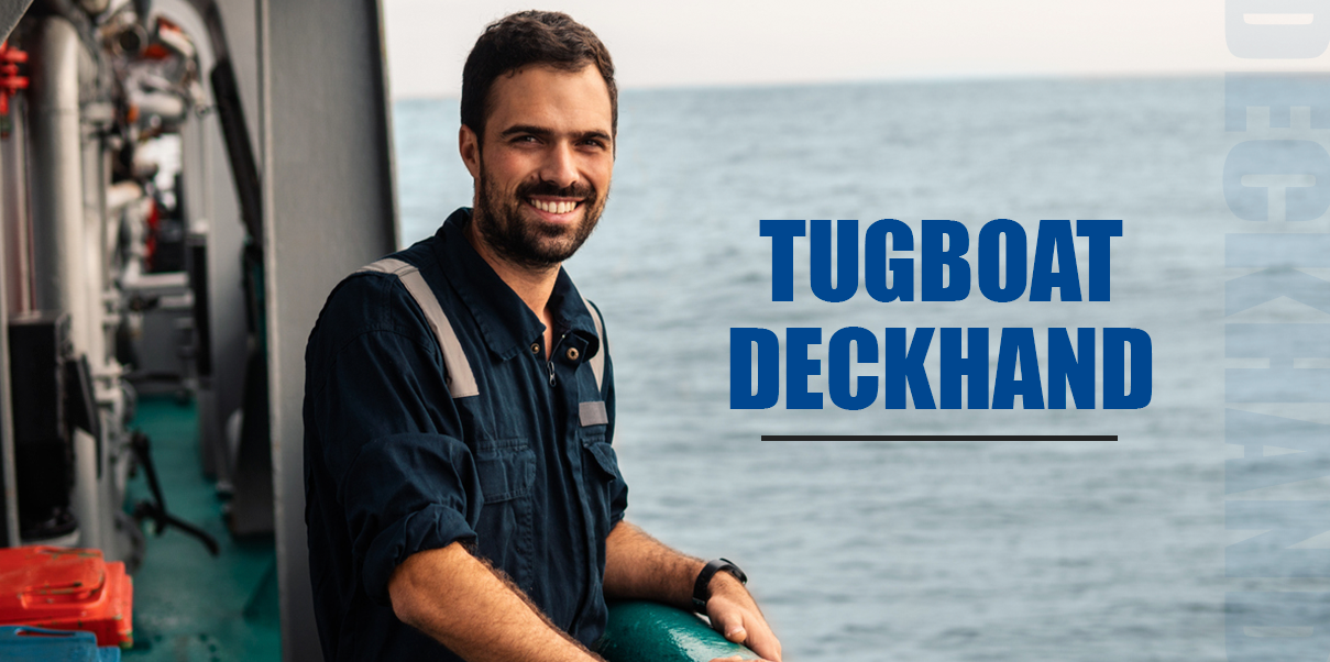 tugboat deckhand at sea