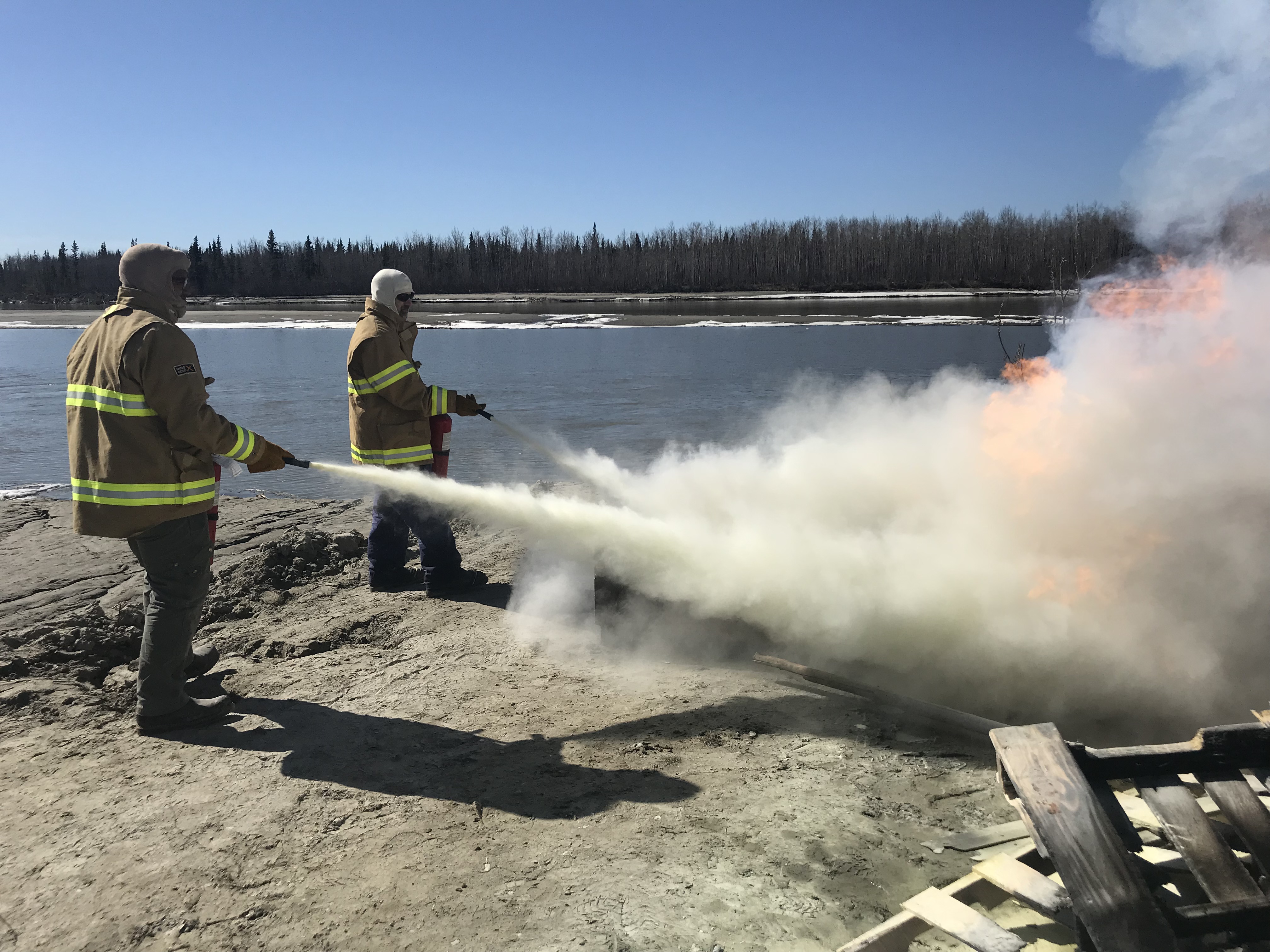 m safe training conducted for extinguishing fires.