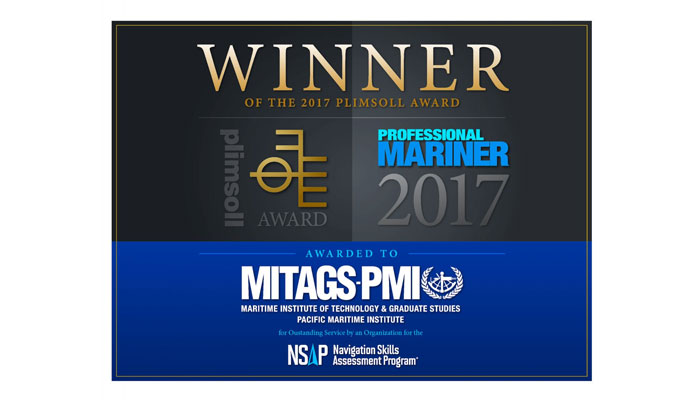 MITAGS NSAP wins 2017 Plimsoll Award for Outstanding Service