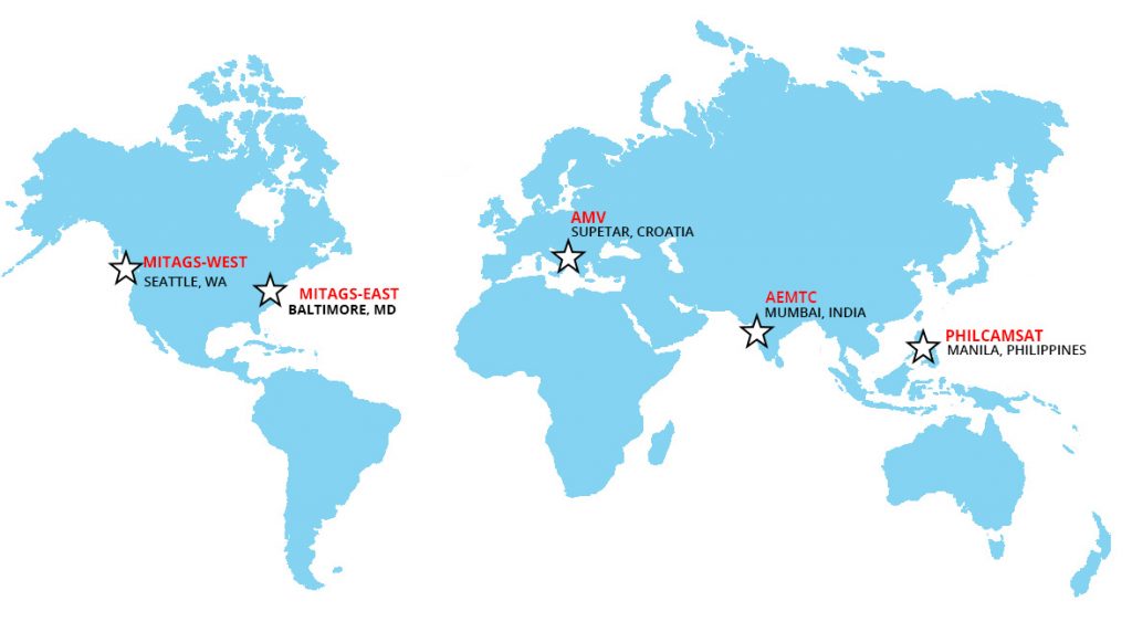 map of NSAP International Training Center locations worldwide