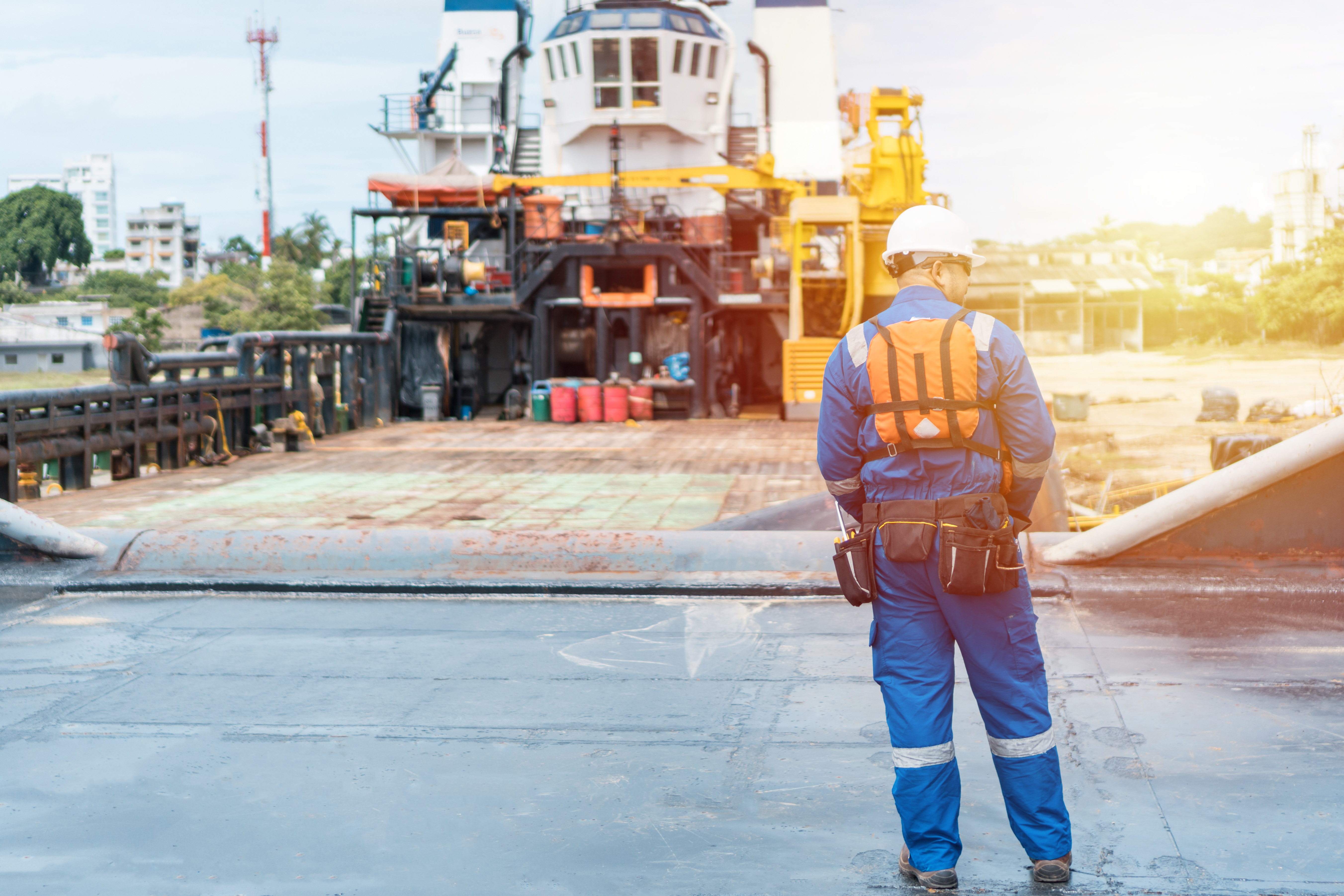Entry-level deckhand working aboard a commercial vessel